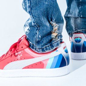 Puma/Pink Dolphin “Clyde” Basket, 366248-03, 4.5-9